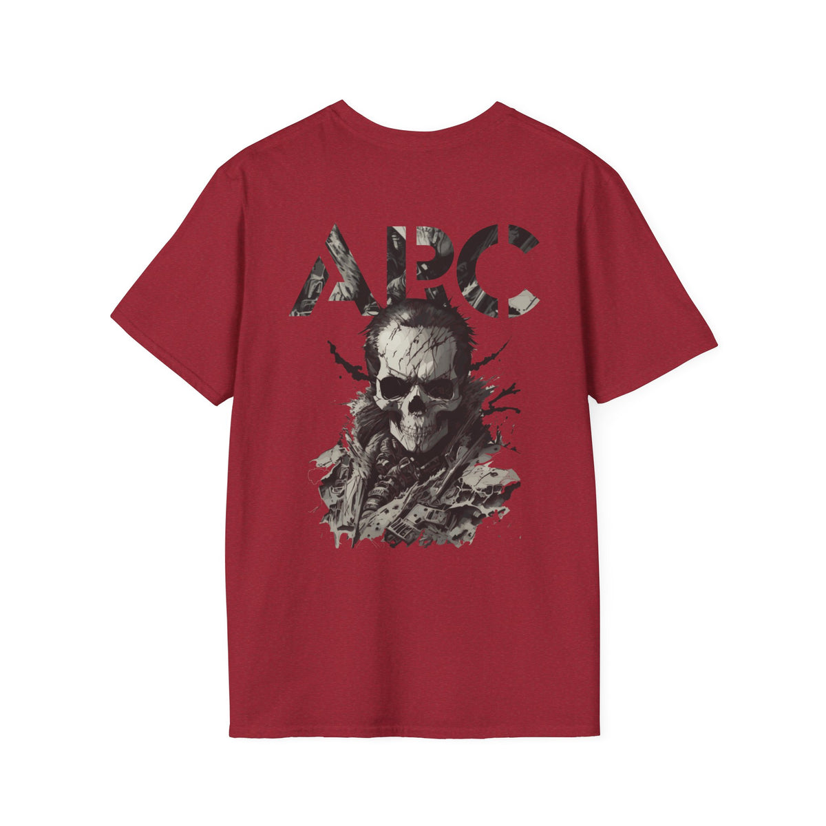ARC Skull Graphic T‑Shirt — Grunge Military Skull Backprint