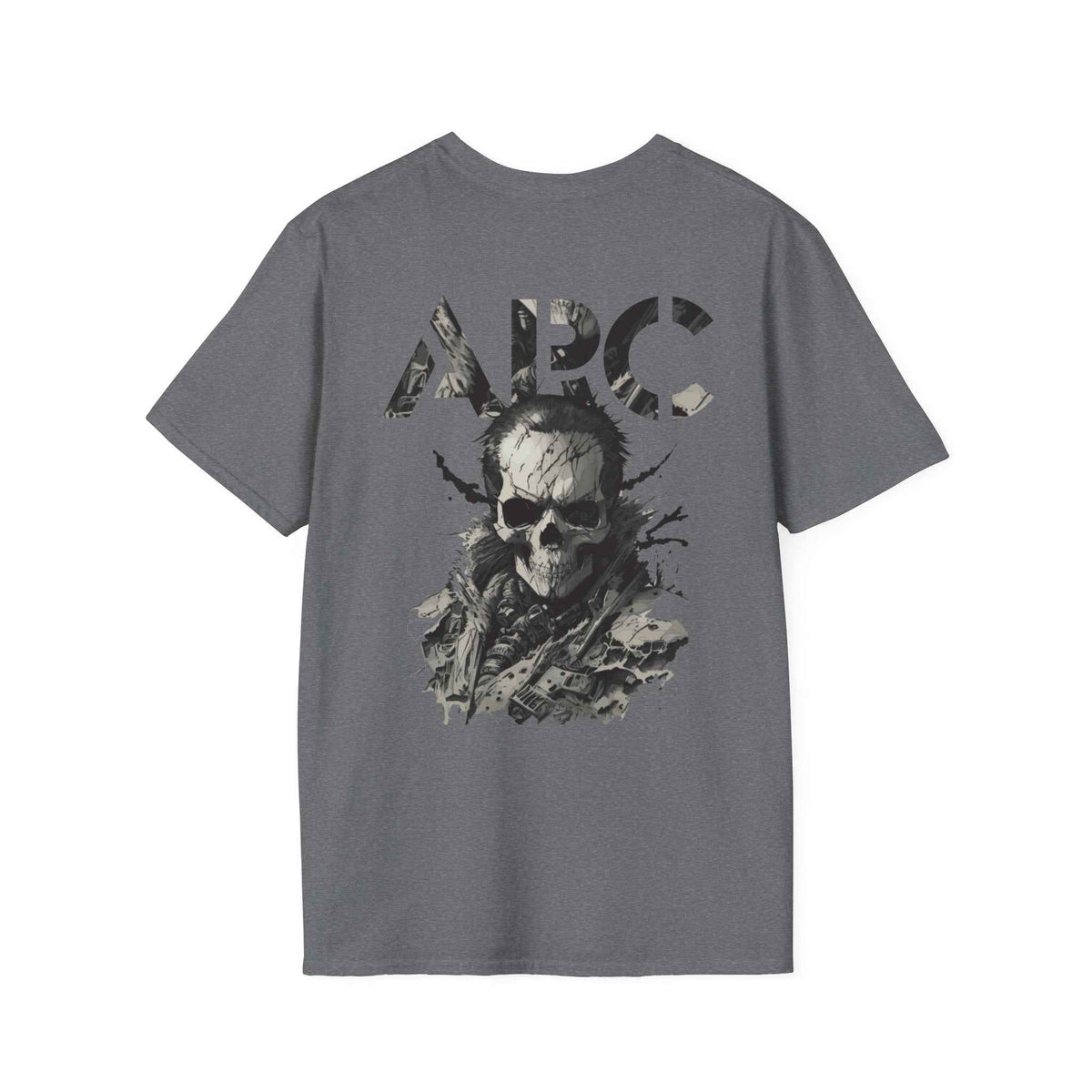 ARC Skull Graphic T‑Shirt — Grunge Military Skull Backprint