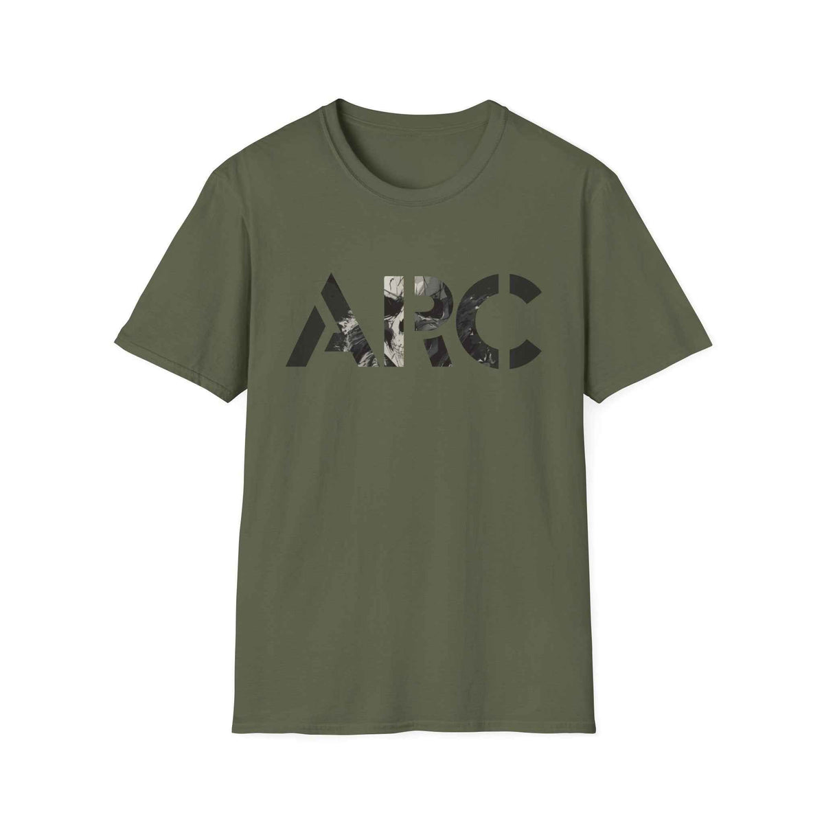 ARC Skull Graphic T‑Shirt — Grunge Military Skull Backprint