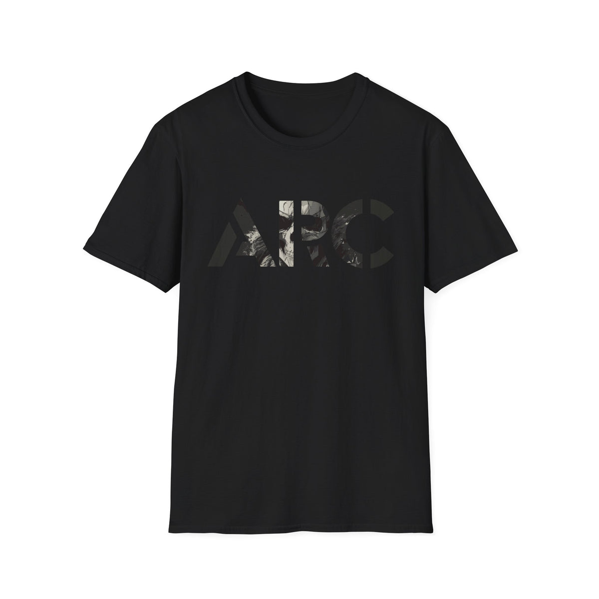 ARC Skull Graphic T‑Shirt — Grunge Military Skull Backprint