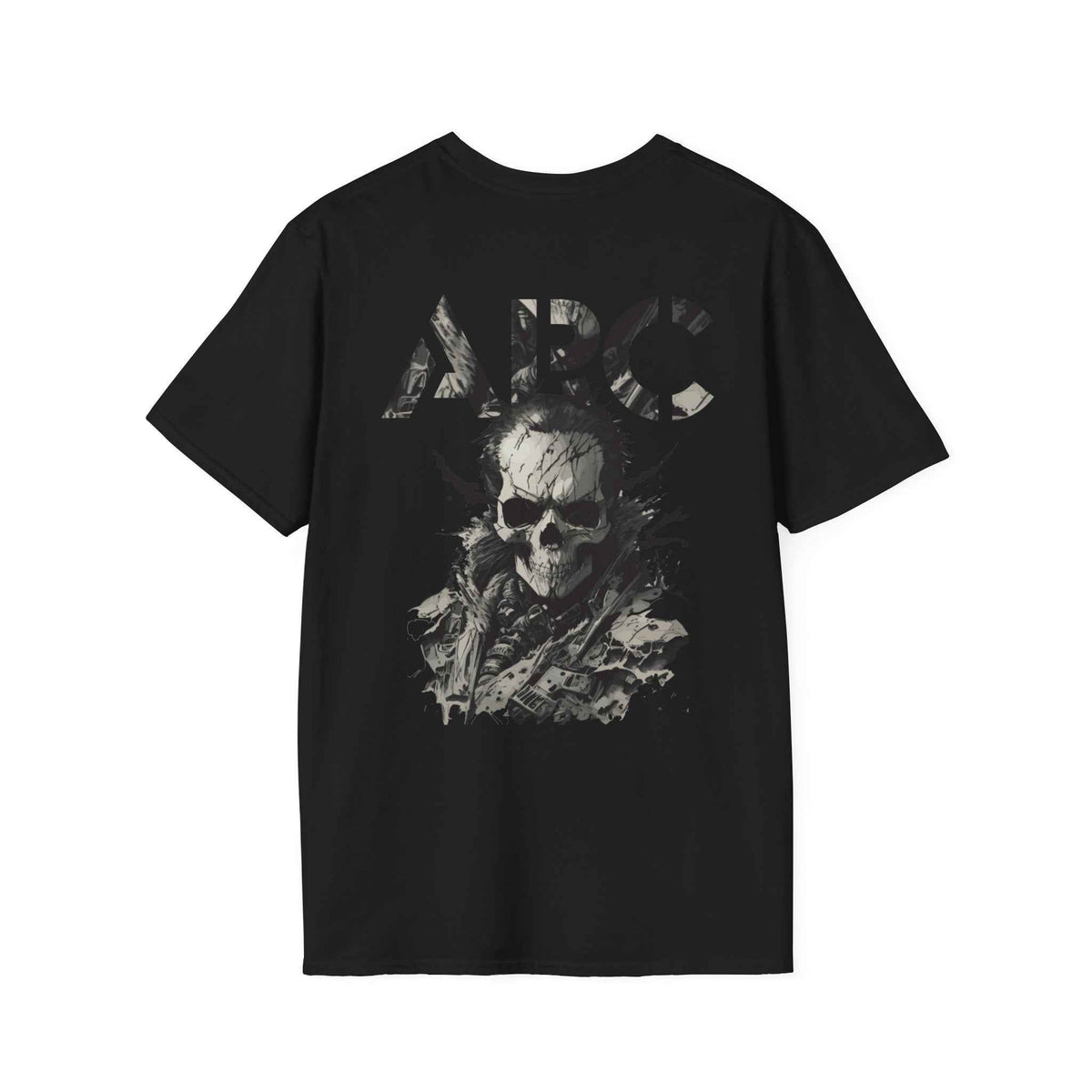 ARC Skull Graphic T‑Shirt — Grunge Military Skull Backprint