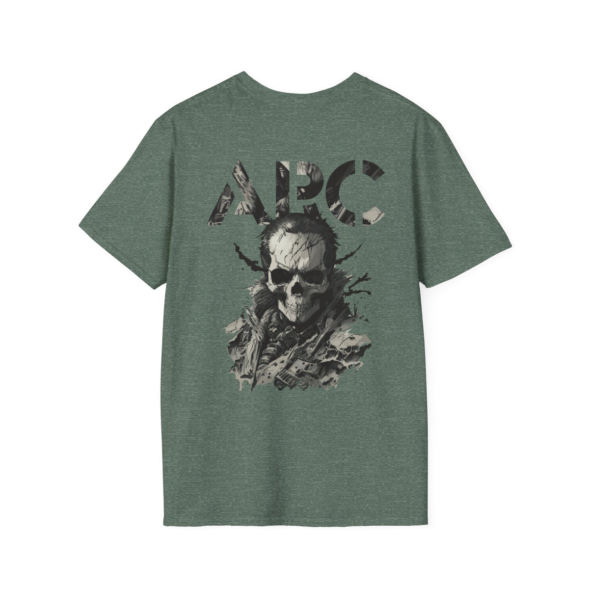 ARC Skull Graphic T‑Shirt — Grunge Military Skull Backprint