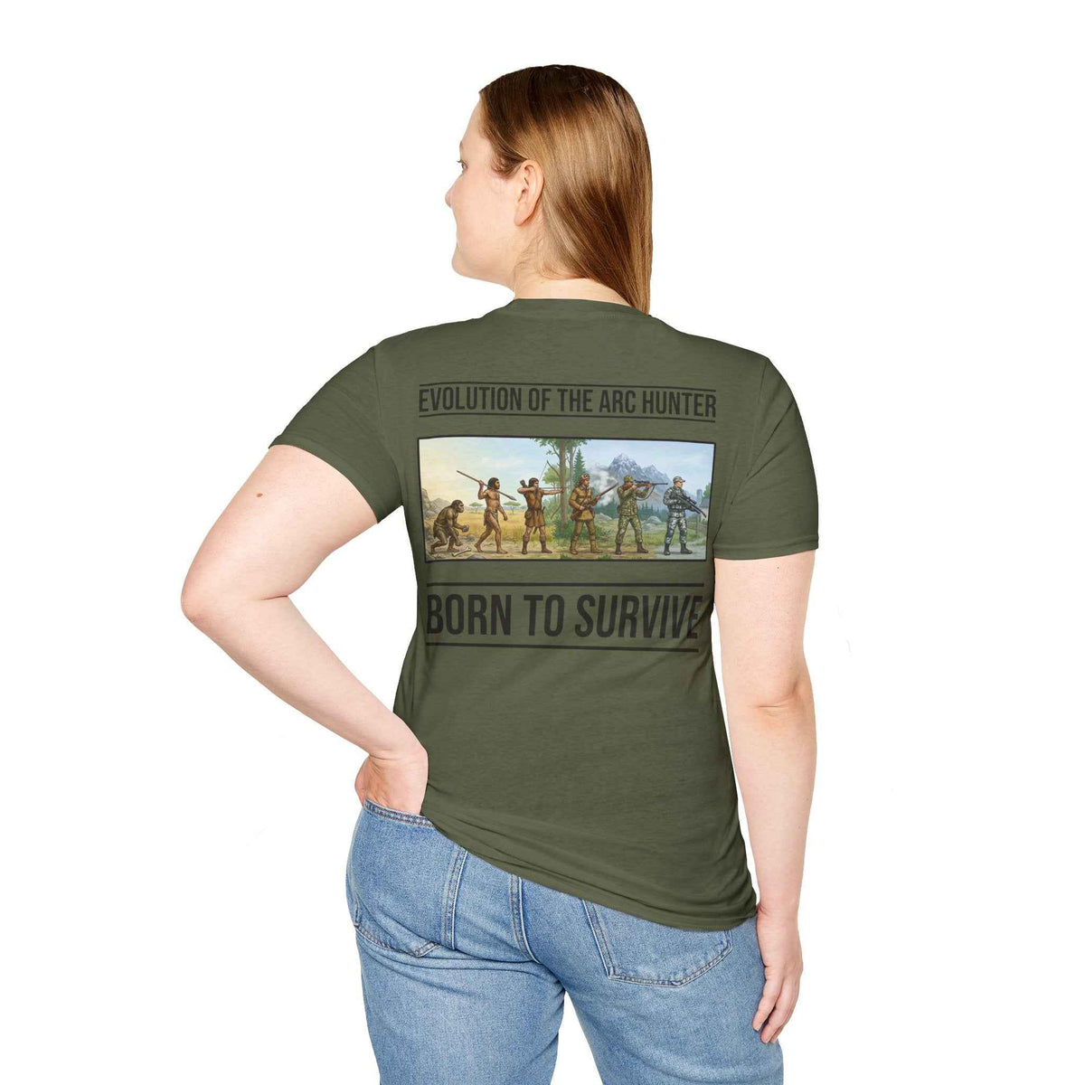 Arc Hunter T-Shirt – "Evolution of the Arc Hunter" Born to Survive Graphic Tee