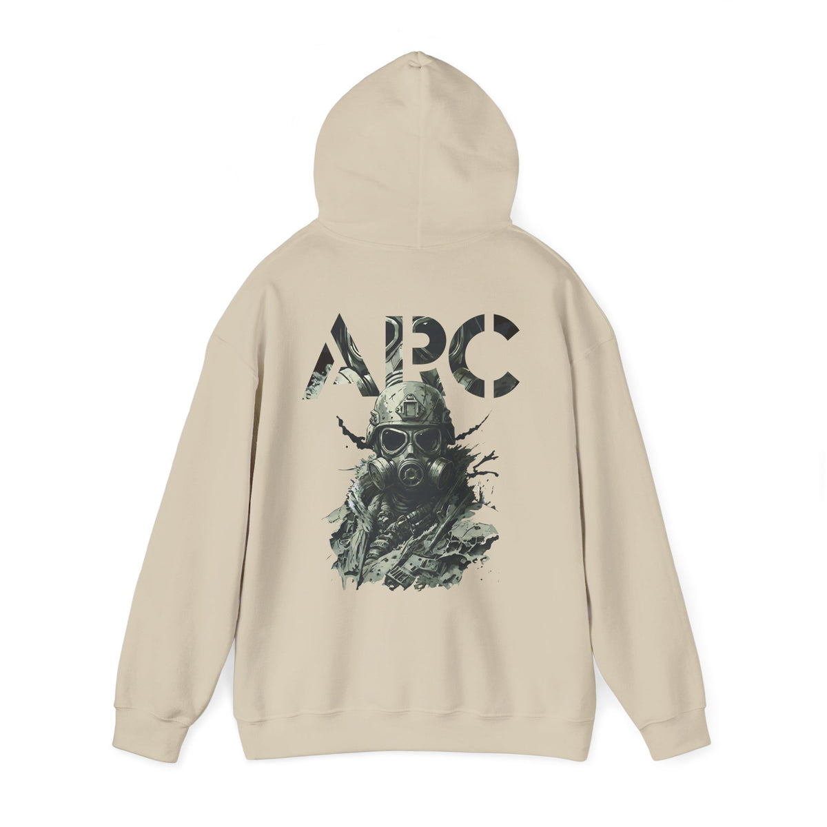 ARC Gas Mask Hoodie — Tactical Post-Apocalyptic Graphic Sweatshirt