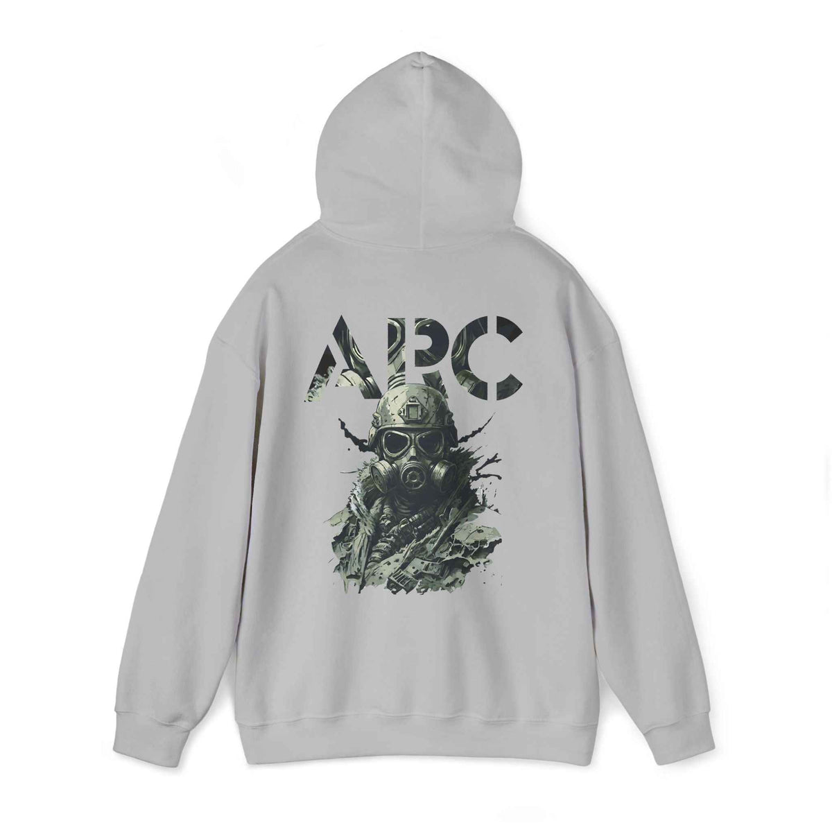 ARC Gas Mask Hoodie — Tactical Post-Apocalyptic Graphic Sweatshirt