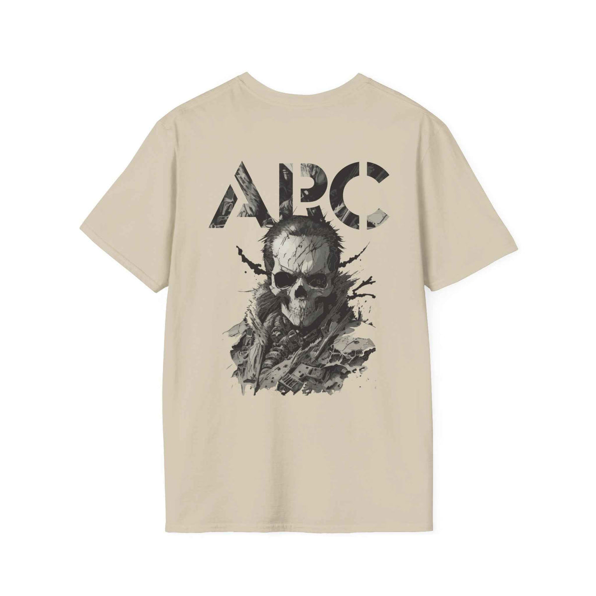 ARC Skull Graphic T‑Shirt — Grunge Military Skull Backprint