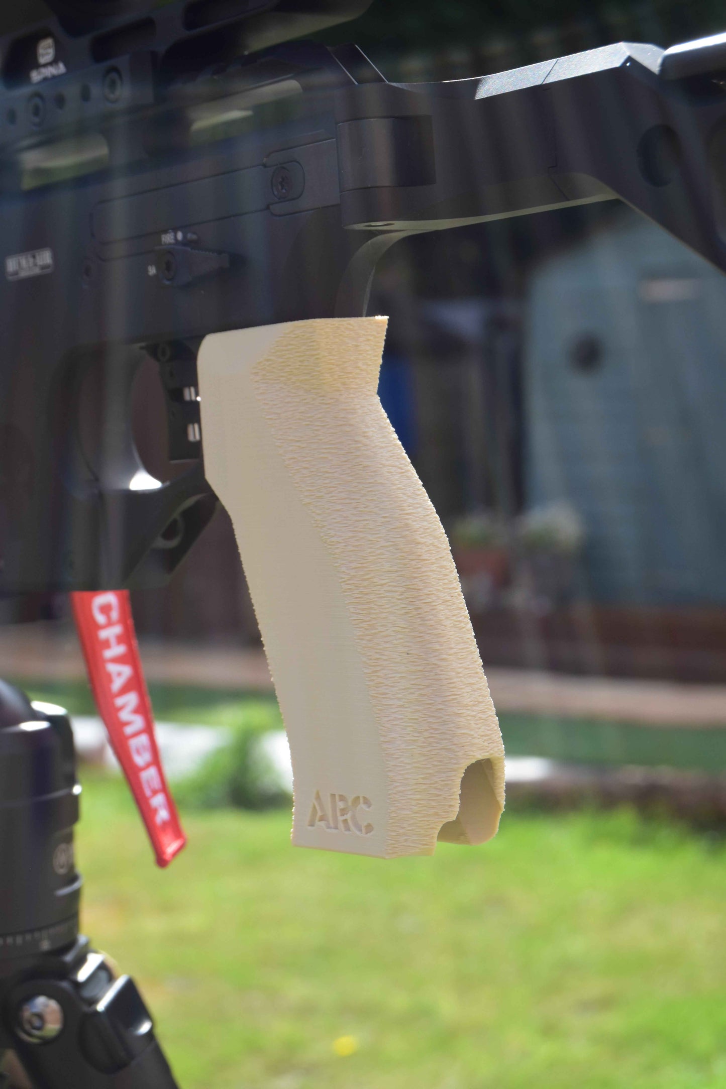 ARC Low Poly AR Grip with textured palm and finger grip