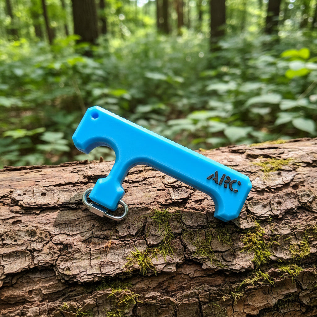 Blue T-Bar Hunting Drag with 'ARC' branding on a dark surface