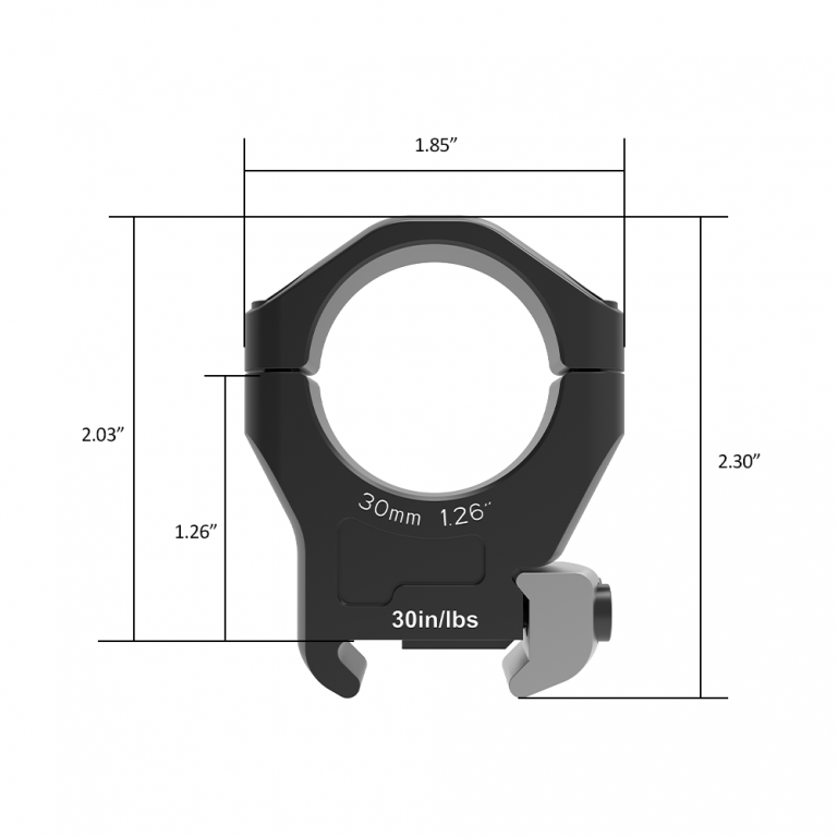 Arken Optics Halo Ti 30mm Picatinny Rifle Scope Rings - 1.26'' / Medium