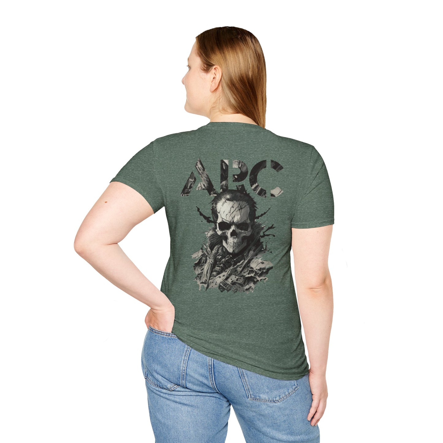 ARC Skull Graphic T‑Shirt — Grunge Military Skull Backprint