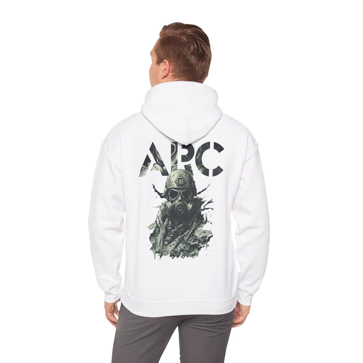 ARC Gas Mask Hoodie — Tactical Post-Apocalyptic Graphic Sweatshirt