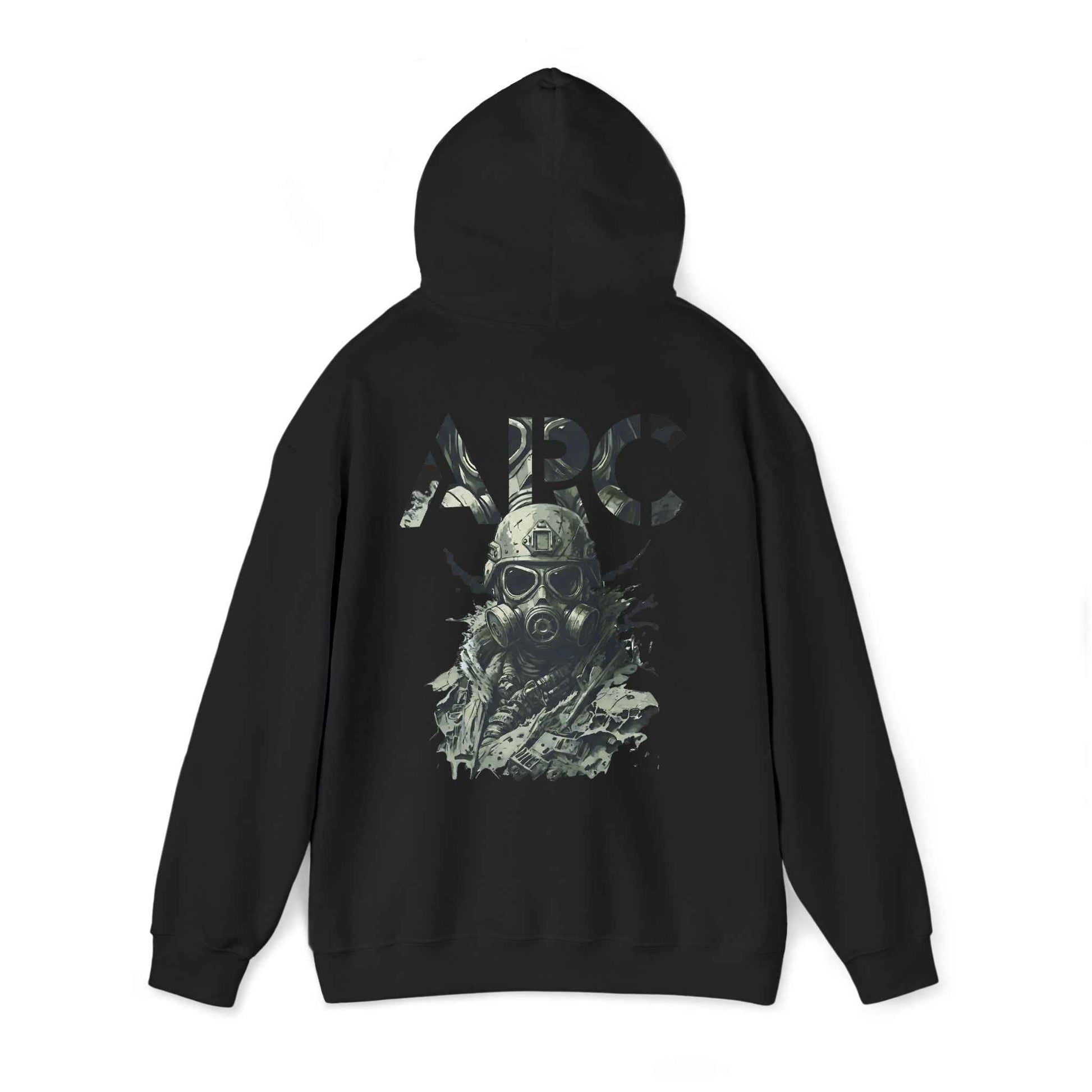 ARC Gas Mask Hoodie — Tactical Post-Apocalyptic Graphic Sweatshirt