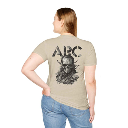 ARC Skull Graphic T‑Shirt — Grunge Military Skull Backprint