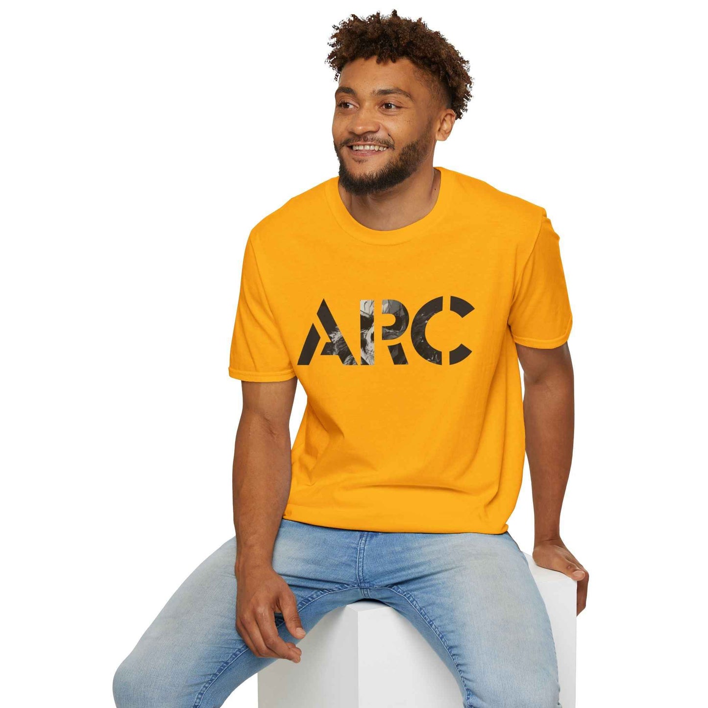 ARC Skull Graphic T‑Shirt — Grunge Military Skull Backprint