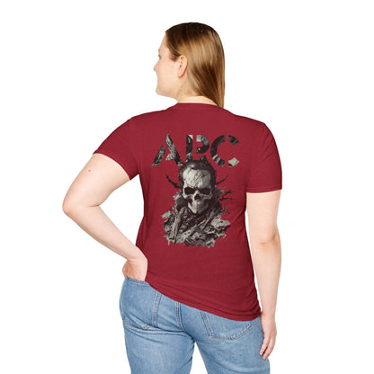 ARC Skull Graphic T‑Shirt — Grunge Military Skull Backprint