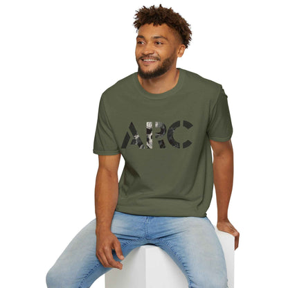 ARC Skull Graphic T‑Shirt — Grunge Military Skull Backprint