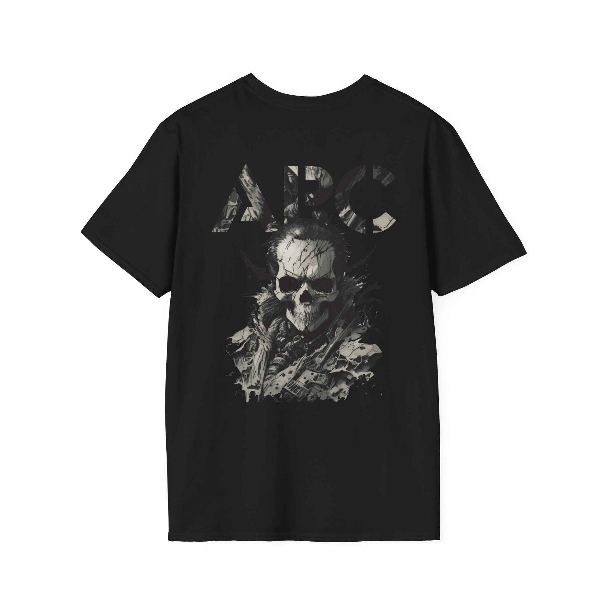 ARC Skull Graphic T‑Shirt — Grunge Military Skull Backprint