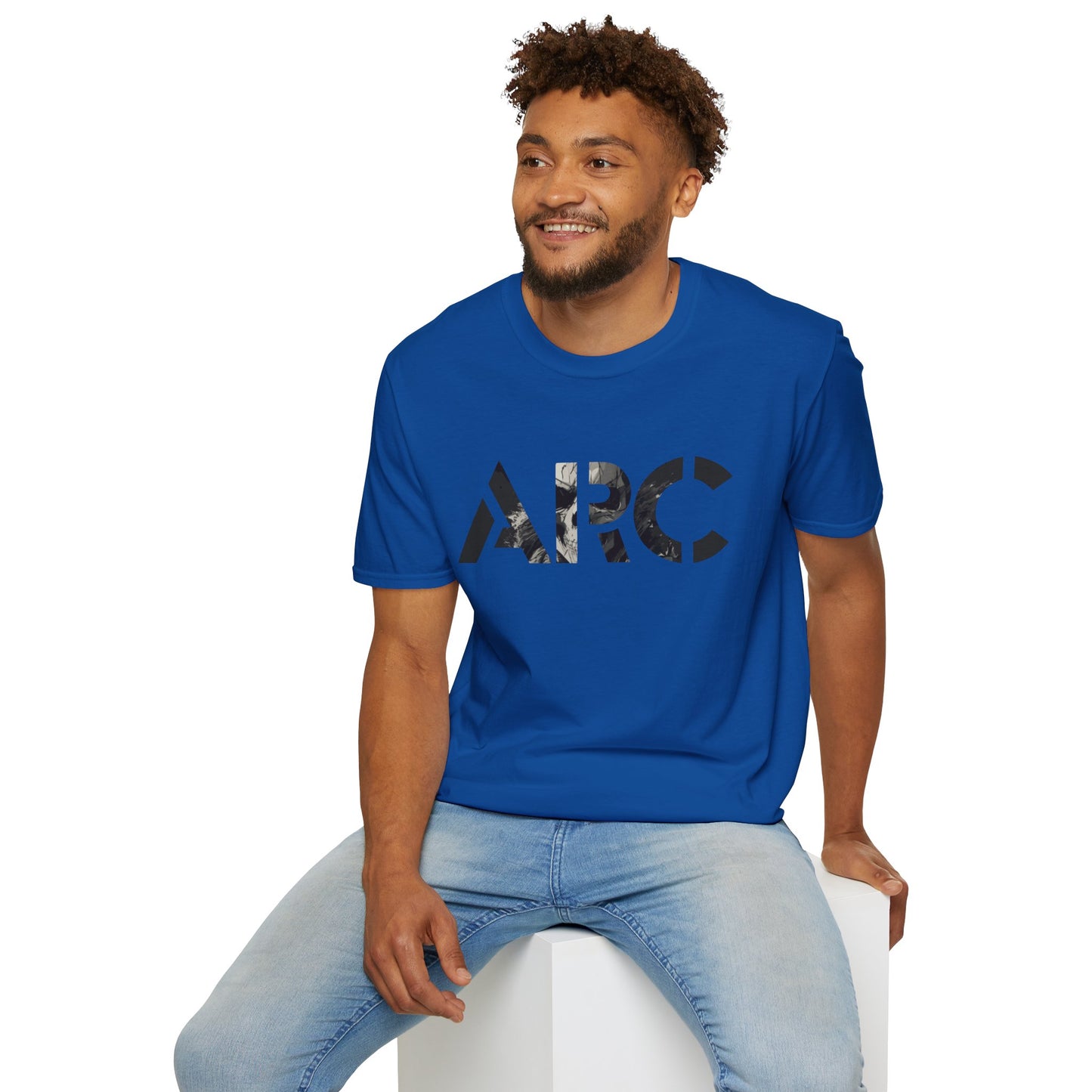 ARC Skull Graphic T‑Shirt — Grunge Military Skull Backprint