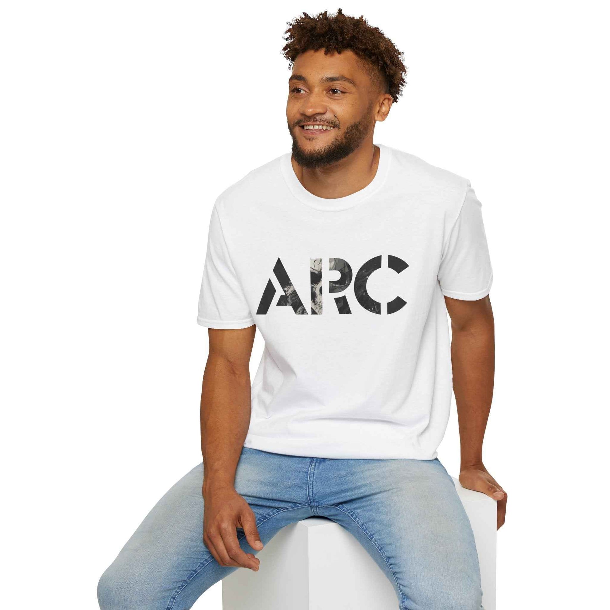 ARC Skull Graphic T‑Shirt — Grunge Military Skull Backprint