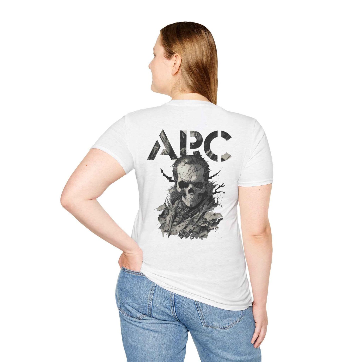 ARC Skull Graphic T‑Shirt — Grunge Military Skull Backprint