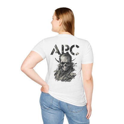 ARC Skull Graphic T‑Shirt — Grunge Military Skull Backprint