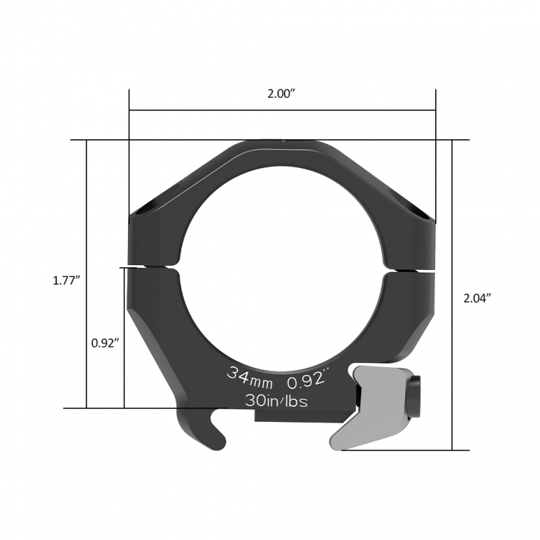 Arken Optics Halo Ti 34mm Picatinny Rifle Scope Rings - 0.92'' / Low
