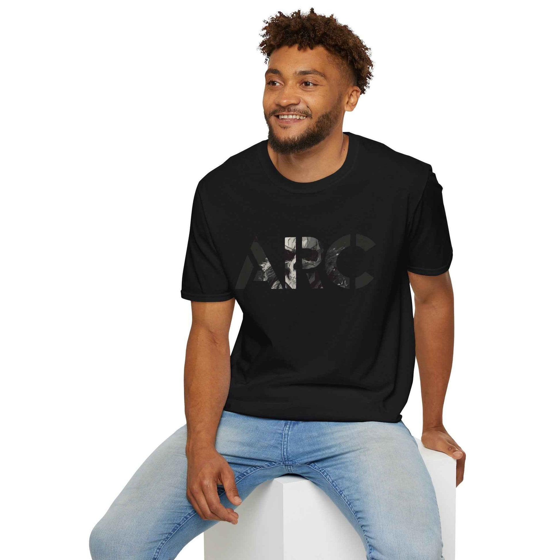 ARC Skull Graphic T‑Shirt — Grunge Military Skull Backprint