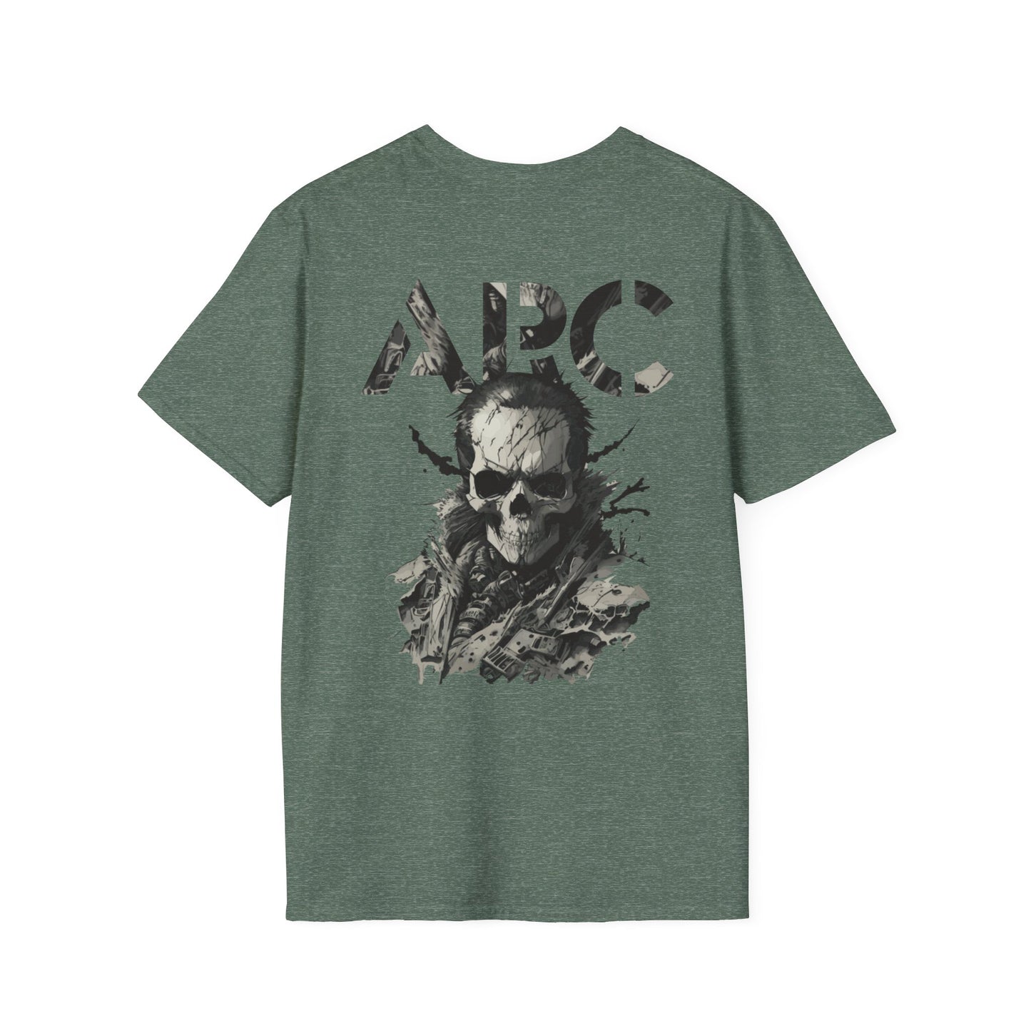 ARC Skull Graphic T‑Shirt — Grunge Military Skull Backprint