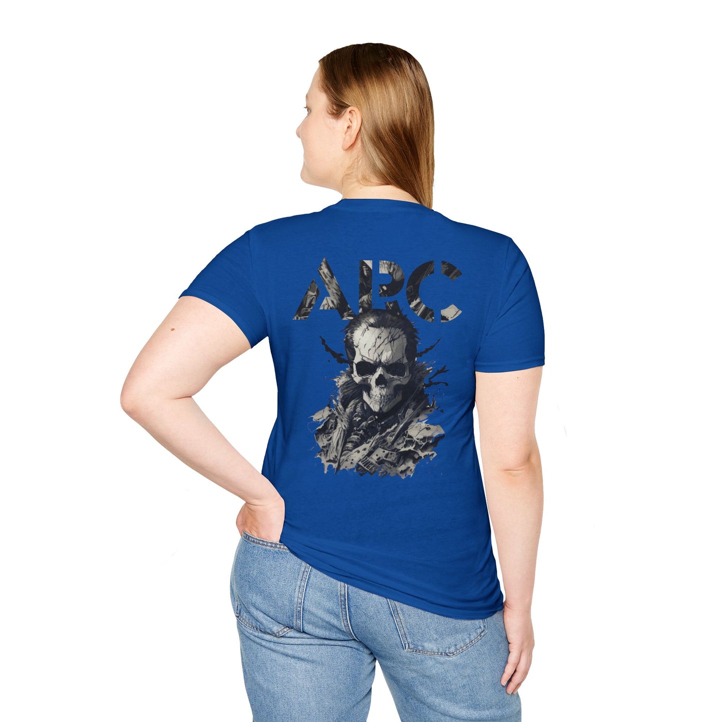 ARC Skull Graphic T‑Shirt — Grunge Military Skull Backprint