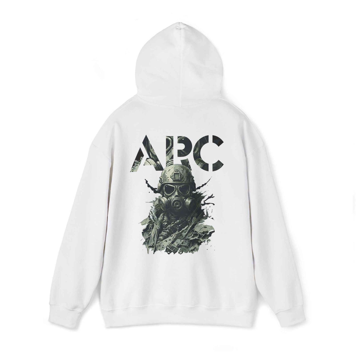 ARC Gas Mask Hoodie — Tactical Post-Apocalyptic Graphic Sweatshirt