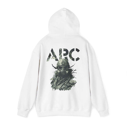 ARC Gas Mask Hoodie — Tactical Post-Apocalyptic Graphic Sweatshirt