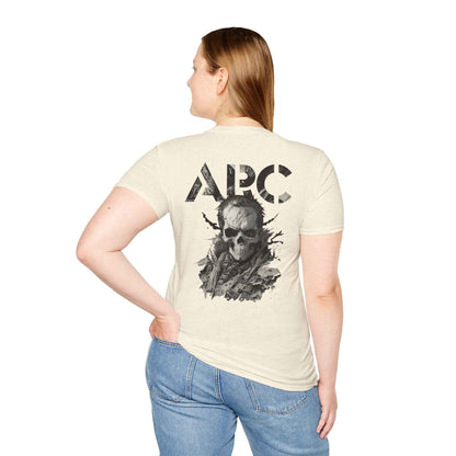 ARC Skull Graphic T‑Shirt — Grunge Military Skull Backprint