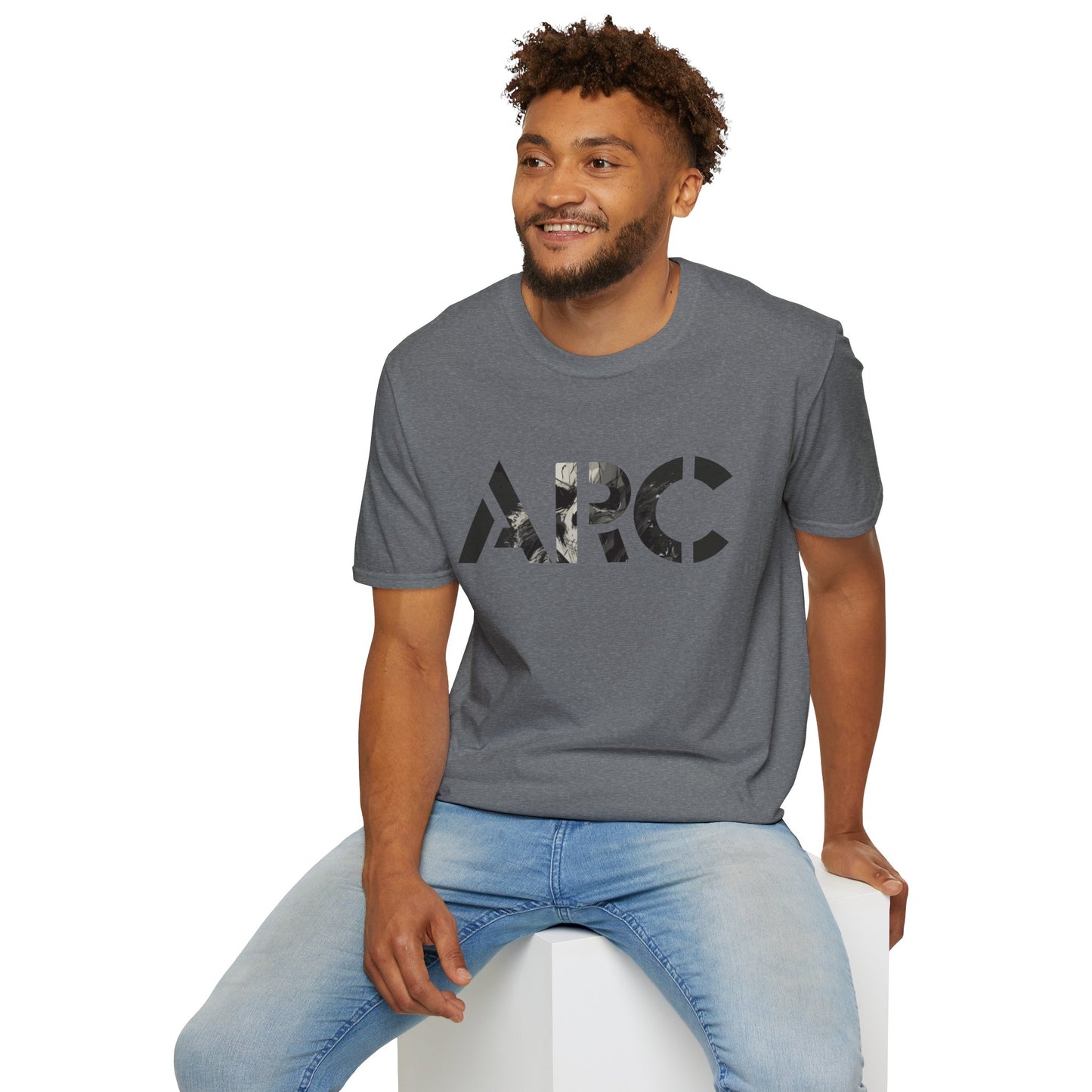 ARC Skull Graphic T‑Shirt — Grunge Military Skull Backprint