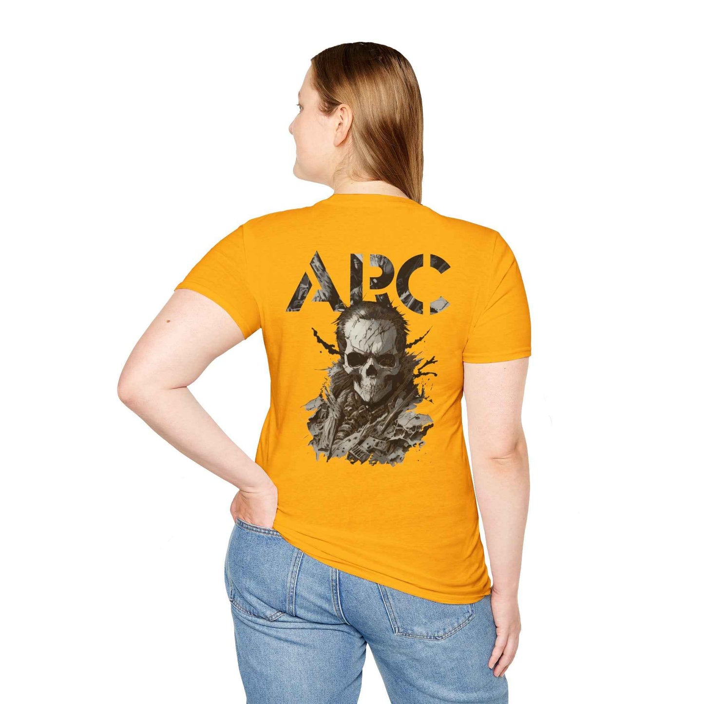ARC Skull Graphic T‑Shirt — Grunge Military Skull Backprint