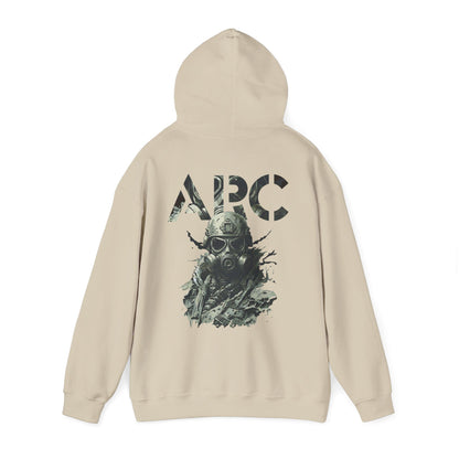 ARC Gas Mask Hoodie — Tactical Post-Apocalyptic Graphic Sweatshirt