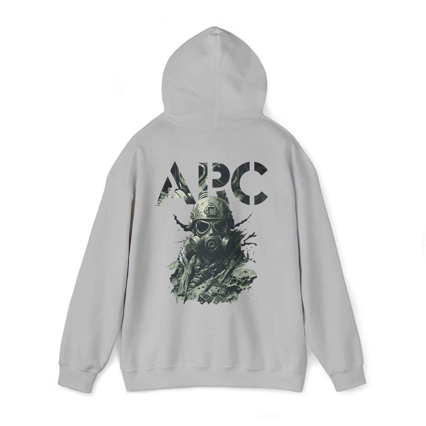 ARC Gas Mask Hoodie — Tactical Post-Apocalyptic Graphic Sweatshirt