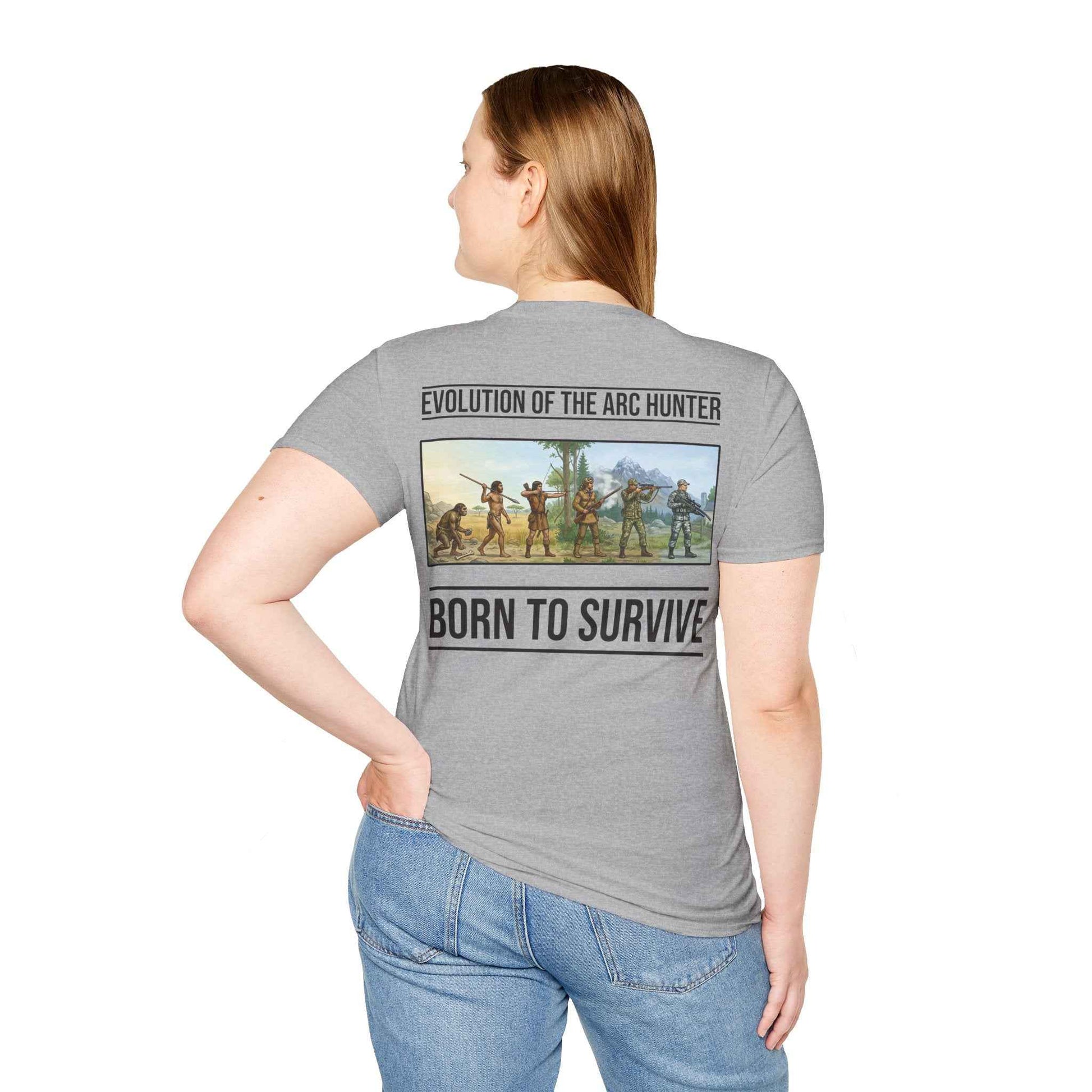 Arc Hunter T-Shirt – "Evolution of the Arc Hunter" Born to Survive Graphic Tee