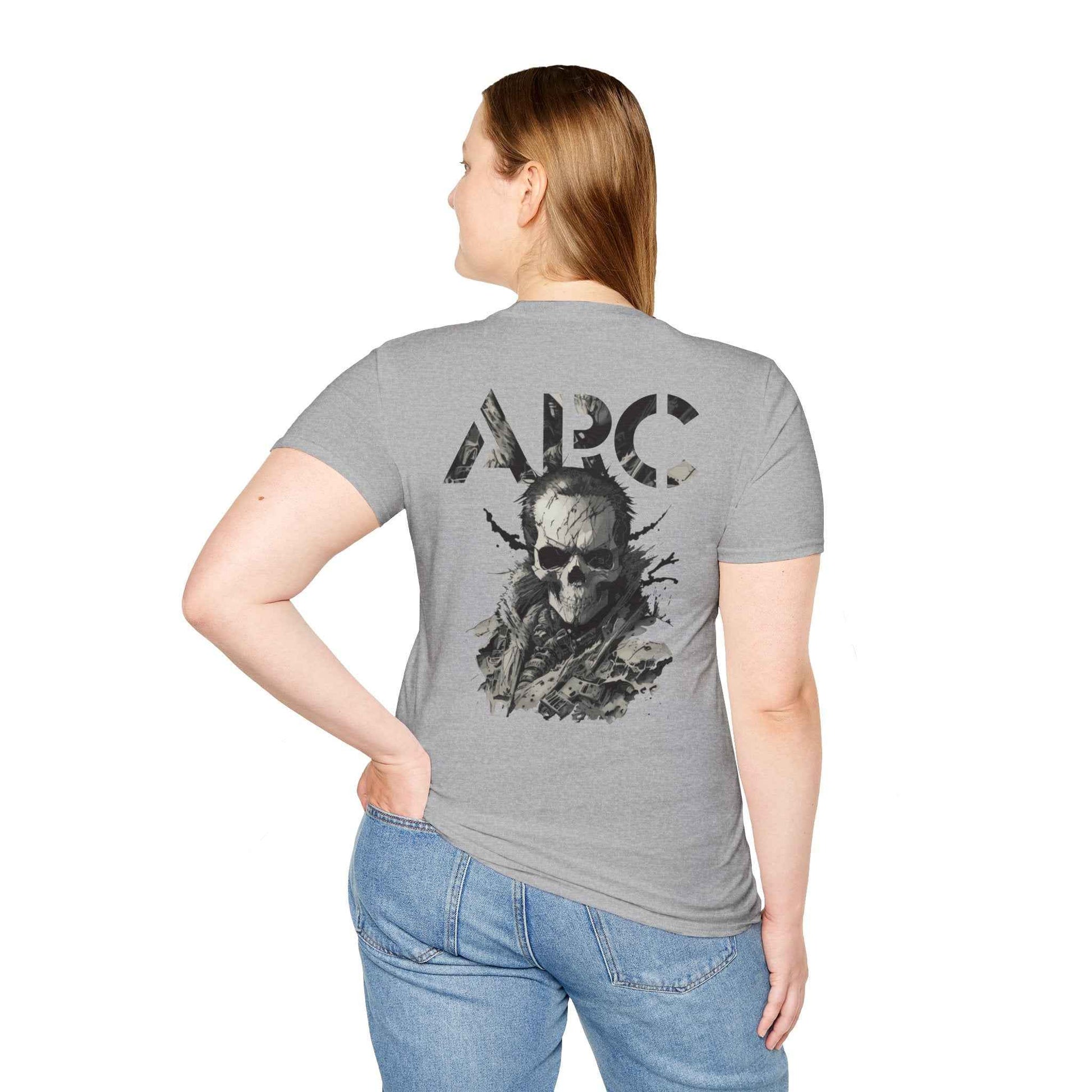 ARC Skull Graphic T‑Shirt — Grunge Military Skull Backprint