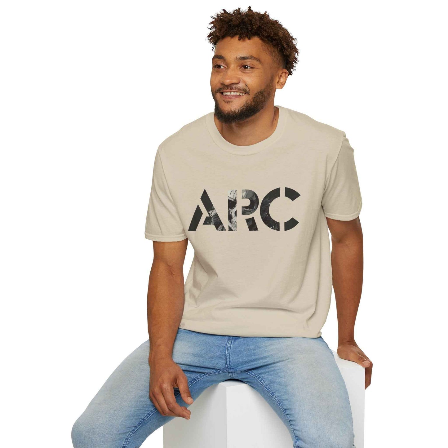 ARC Skull Graphic T‑Shirt — Grunge Military Skull Backprint