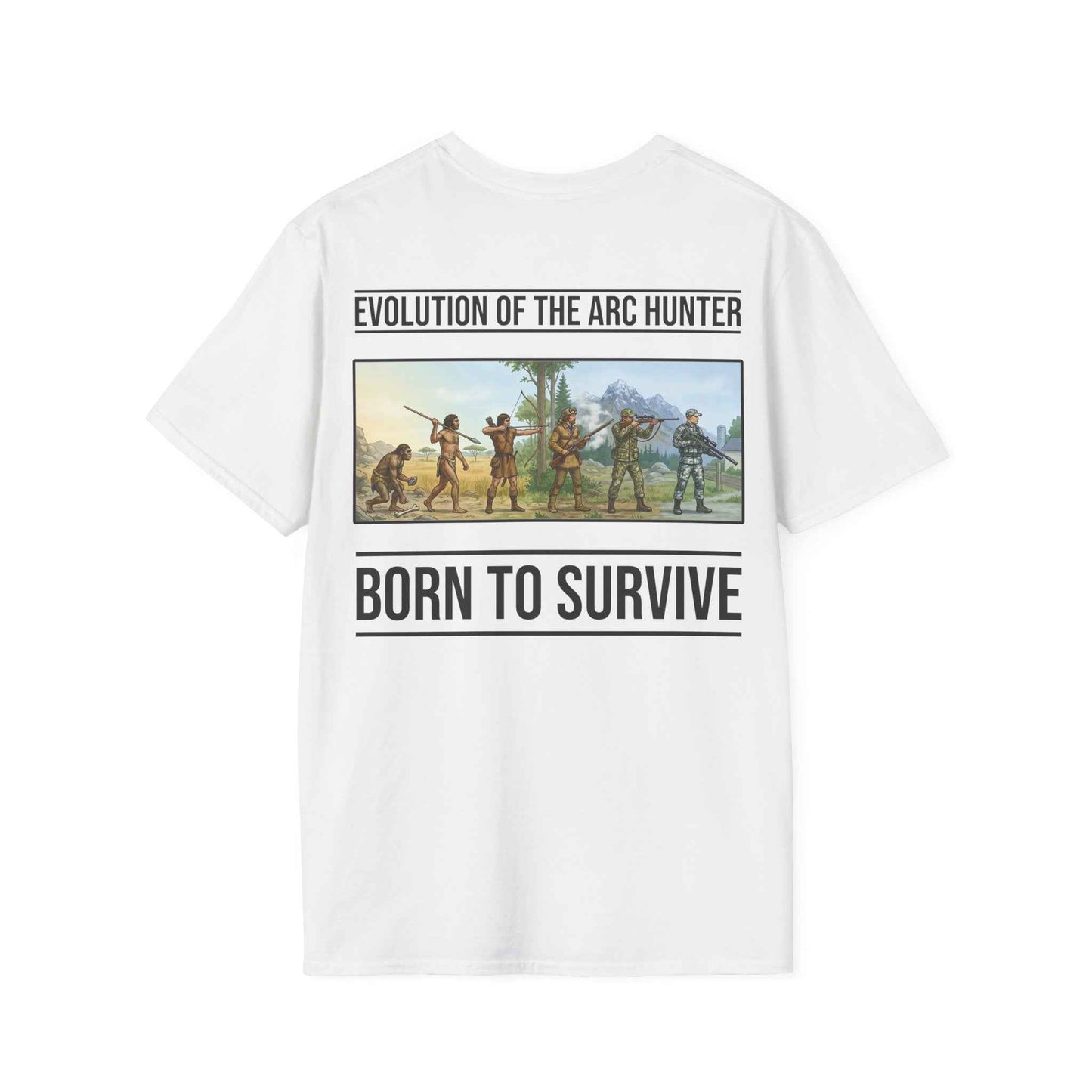 Arc Hunter T-Shirt – "Evolution of the Arc Hunter" Born to Survive Graphic Tee