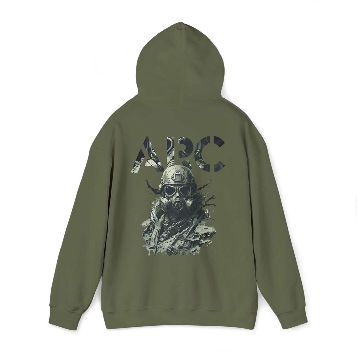 ARC Gas Mask Hoodie — Tactical Post-Apocalyptic Graphic Sweatshirt