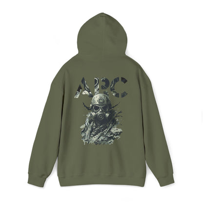 ARC Gas Mask Hoodie — Tactical Post-Apocalyptic Graphic Sweatshirt