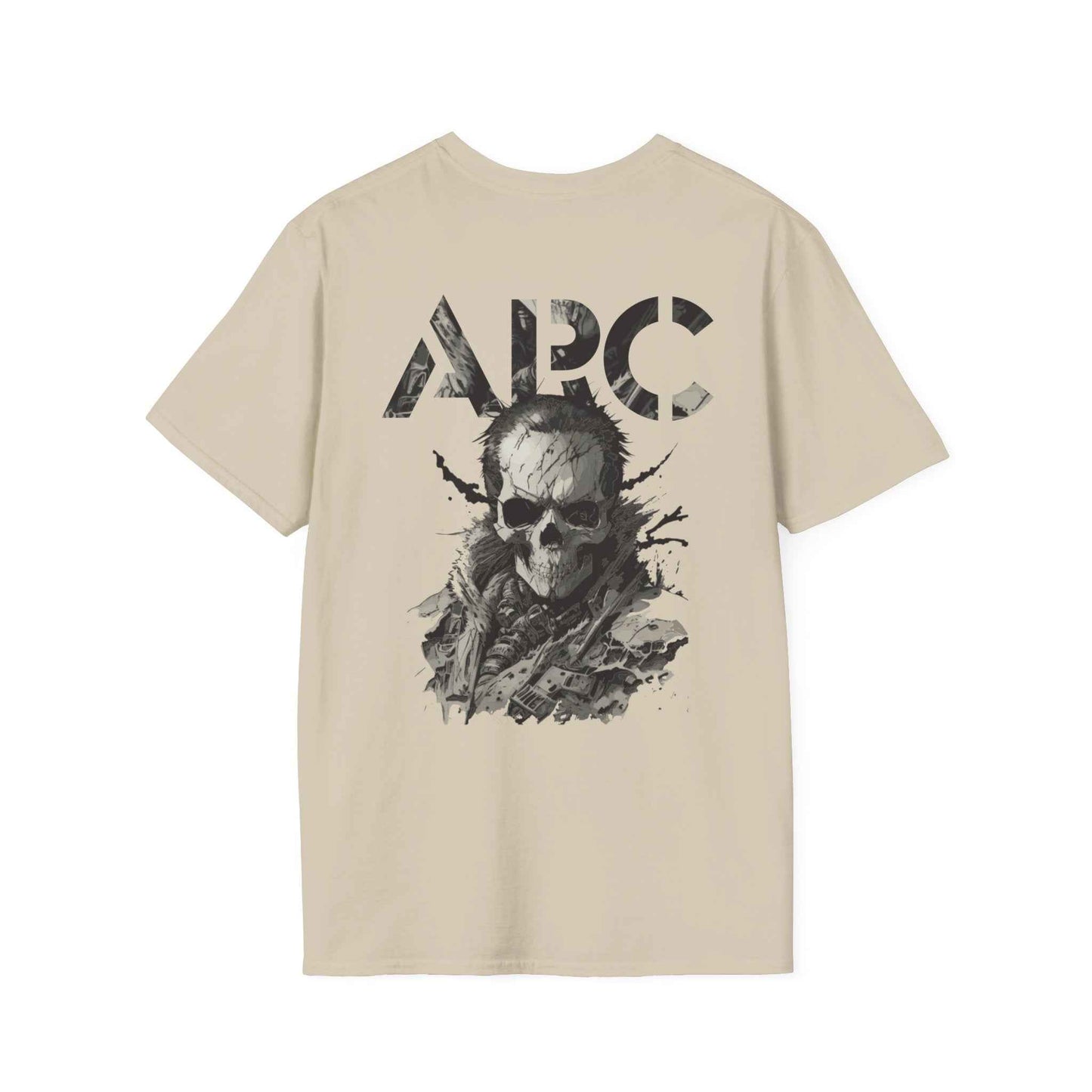 ARC Skull Graphic T‑Shirt — Grunge Military Skull Backprint