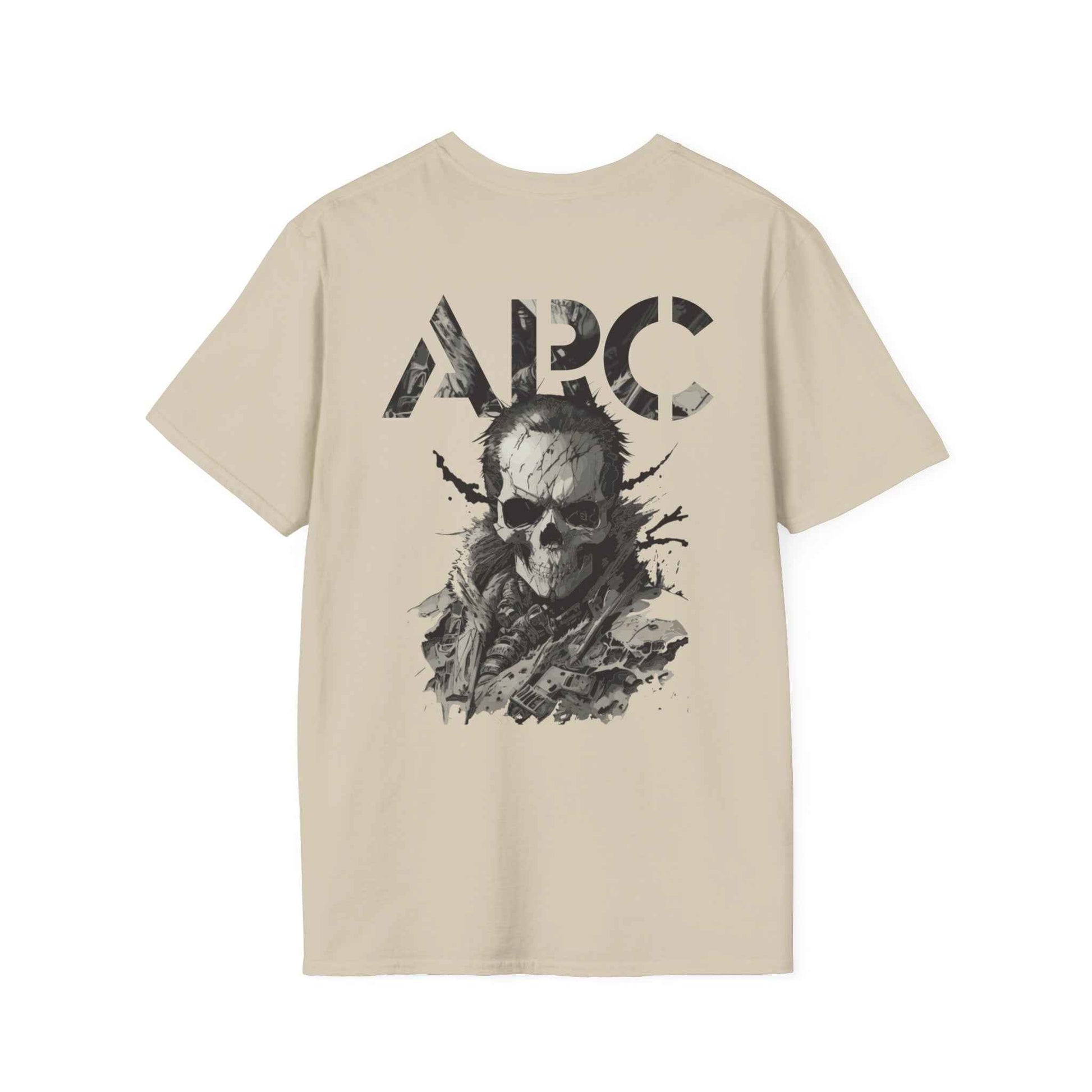 ARC Skull Graphic T‑Shirt — Grunge Military Skull Backprint