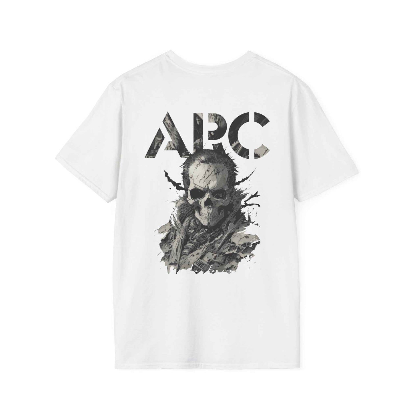ARC Skull Graphic T‑Shirt — Grunge Military Skull Backprint