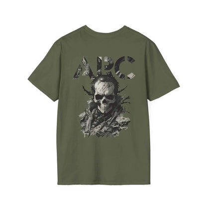 ARC Skull Graphic T‑Shirt — Grunge Military Skull Backprint
