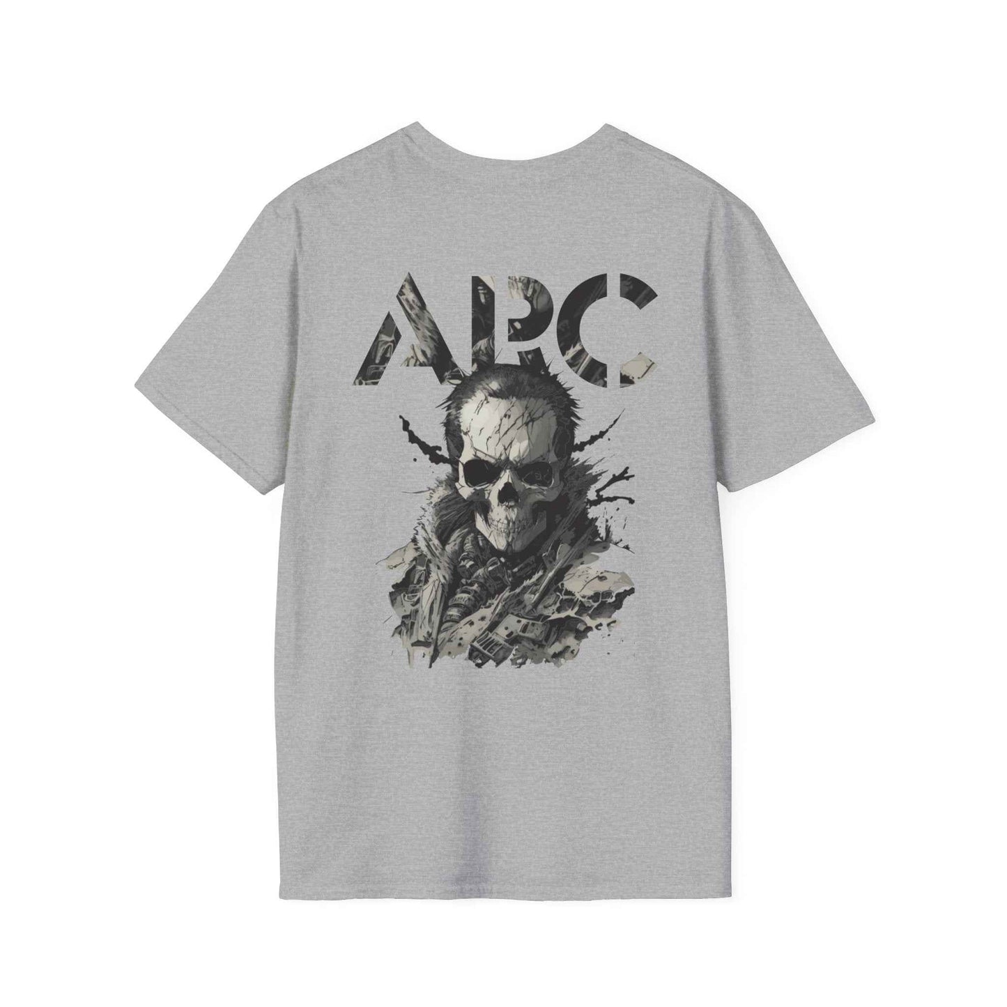 ARC Skull Graphic T‑Shirt — Grunge Military Skull Backprint