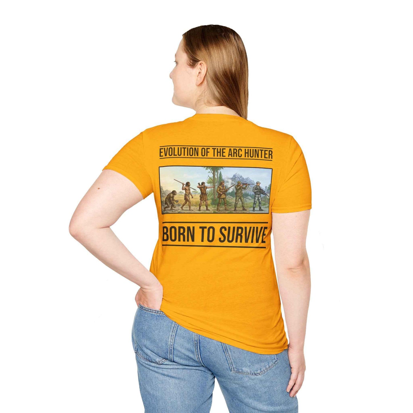 Arc Hunter T-Shirt – "Evolution of the Arc Hunter" Born to Survive Graphic Tee