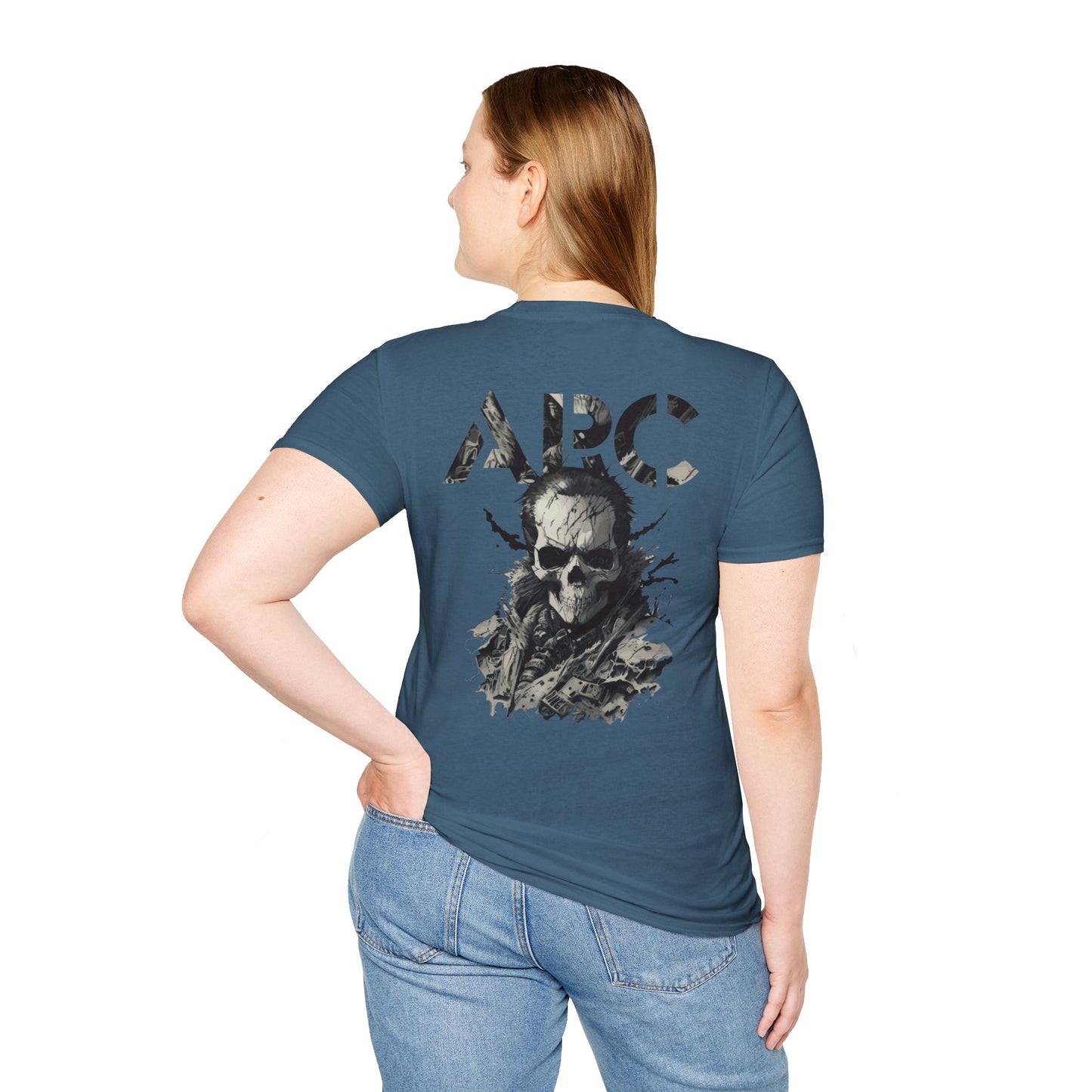 ARC Skull Graphic T‑Shirt — Grunge Military Skull Backprint