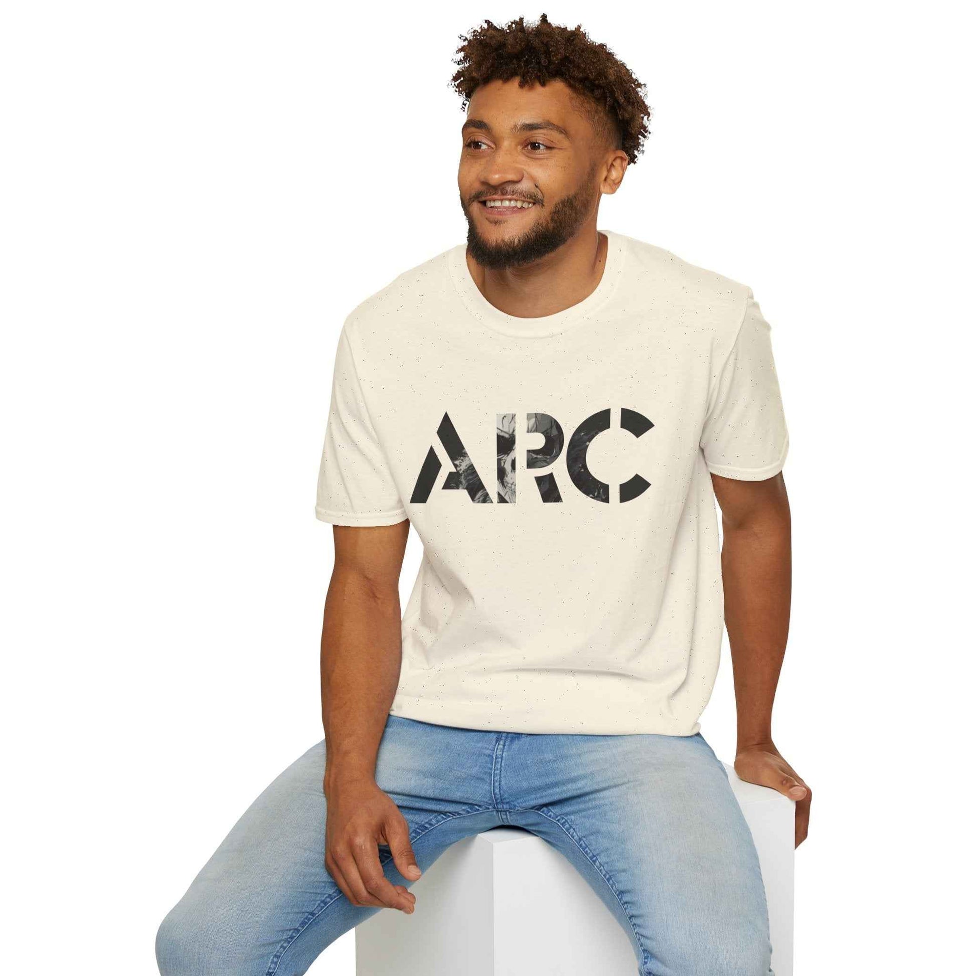 ARC Skull Graphic T‑Shirt — Grunge Military Skull Backprint